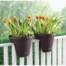 Set of 2 Basketweave Rail Planters, , large