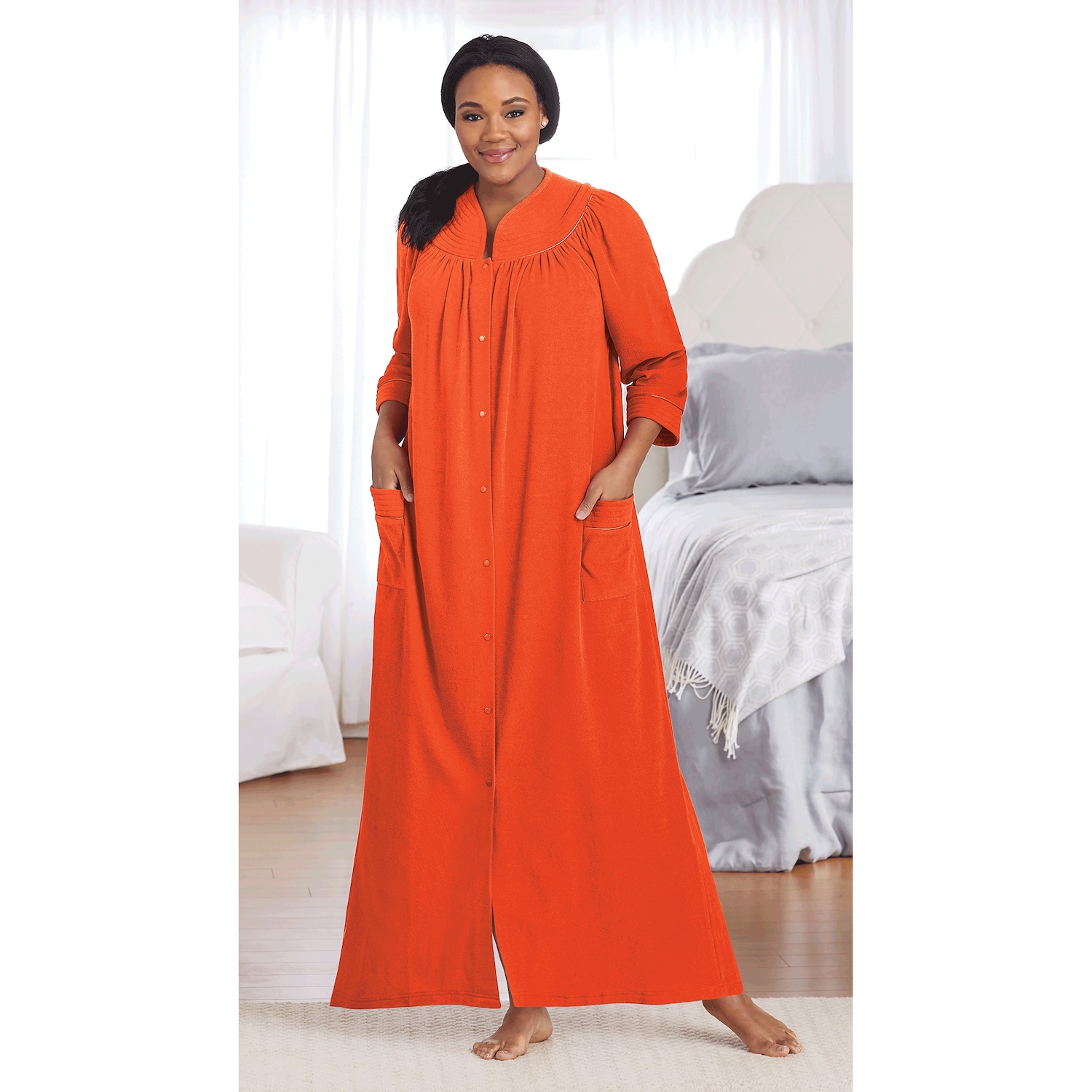 SnapFront Long Terry Robe Harriet Carter