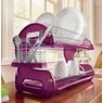 Space-Saving 2-Tier Dish Drying Rack with Utensil Holder, , large
