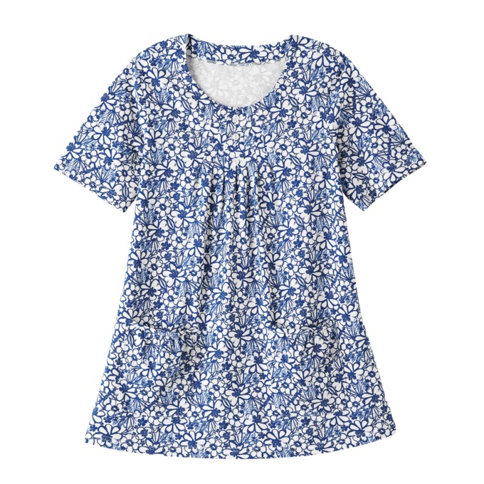 Knit Tunic with Patch Pockets - Print, , large