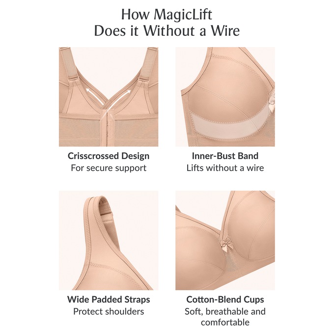 Glamorise MagicLift Active Support Bra, Café, large