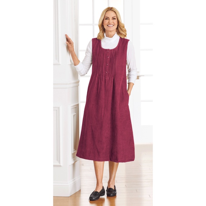 Corduroy Pintuck Jumper, , large