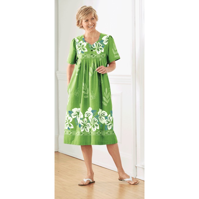 Border Print Patio Dress, , large