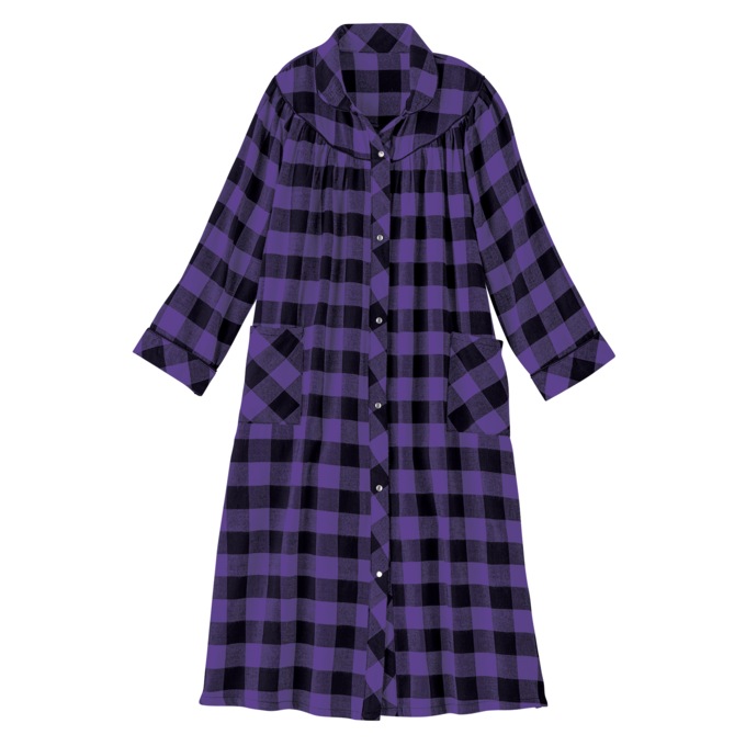 Flannel Snap-Front Duster, , large