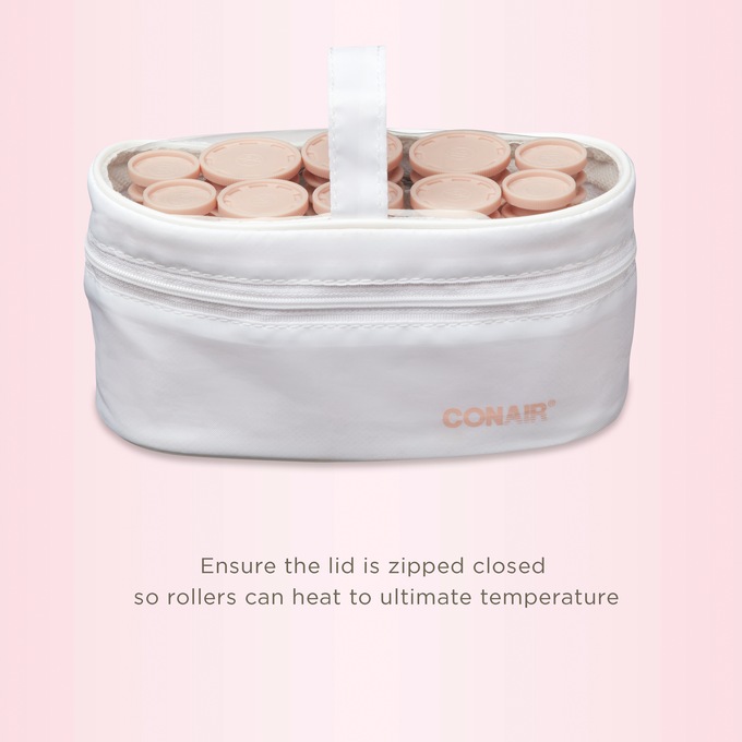 Conair 10-Piece Hot Rollers Set with Travel Bag, Pink, large