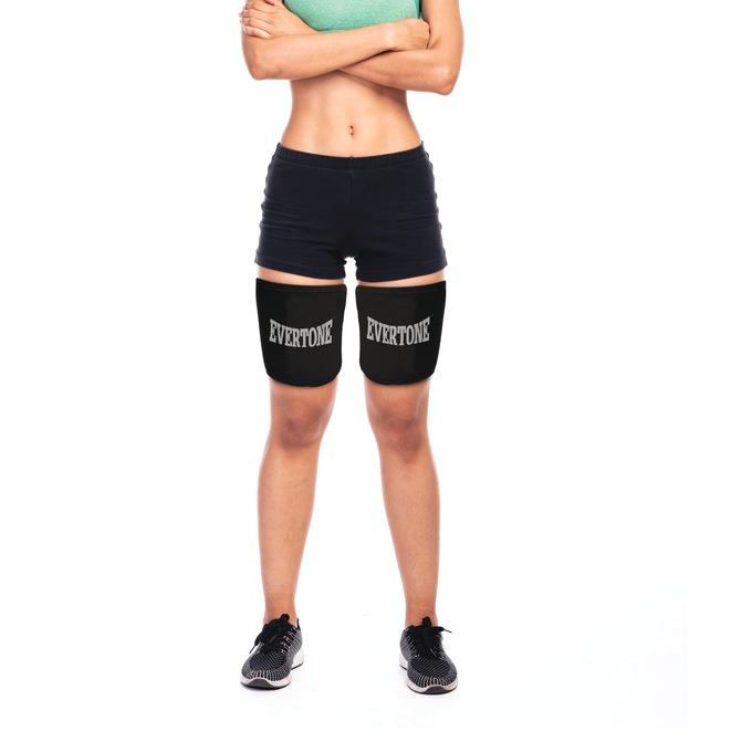 Set of 2 Evertone ThermoSlim Thigh Wraps, Black, large