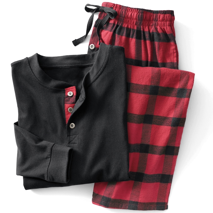 Cozee Corner&reg; Men's Flannel 2-Piece PJ Set, , large