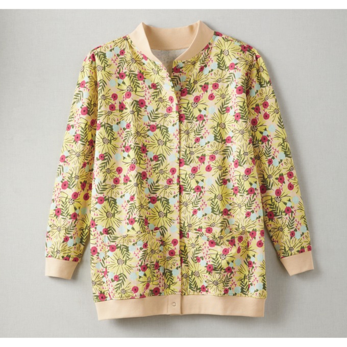 Snap-Front Cardigan, Floral Multi, large