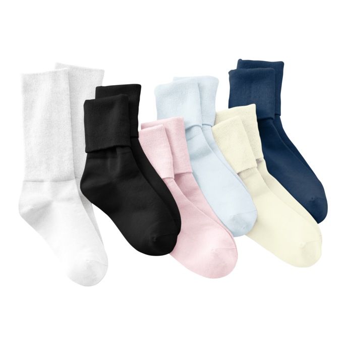 6 Pair of Seamless Socks, Light Multi, large