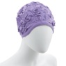 Floral Bath Cap, Purple, large