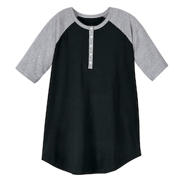 Short-Sleeve Henley Baseball Tunic, , large