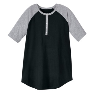 Short-Sleeve Henley Baseball Tunic, , large