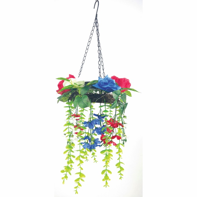 Solar Hanging Flower Arrangement, , large