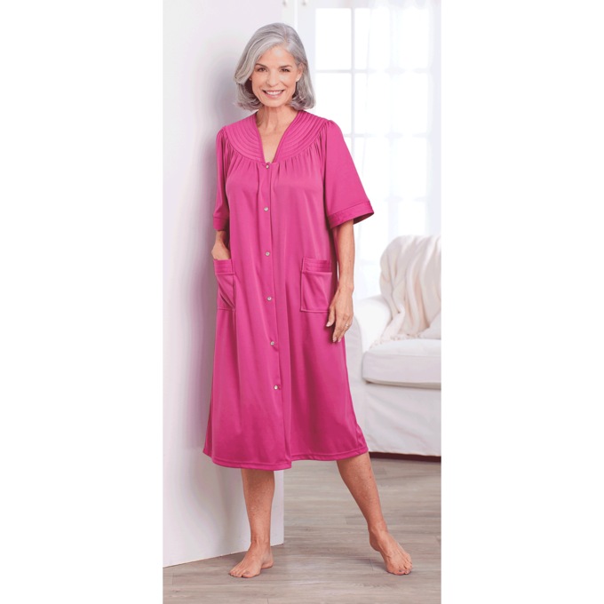 Polyester Snap-Front Duster, , large