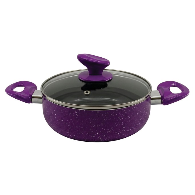 Chef Tested 11-Piece Granite Ceramic Nonstick Cookware Set, Purple, large