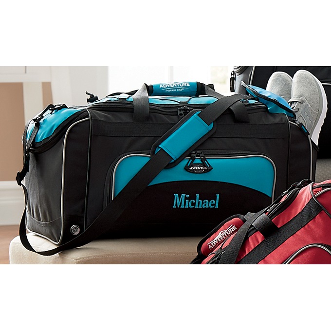 Personalized Duffel Bag with Shoe Pocket and Lockable Zips, , large