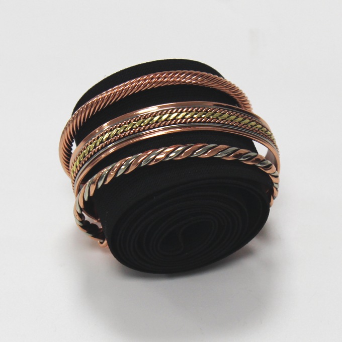 3-Piece Copper Magnetic Bracelet Set, Assorted, large