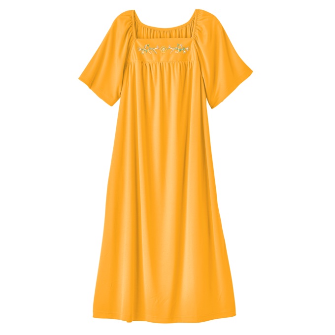 Embroidered Solid Waltz Lounger, , large