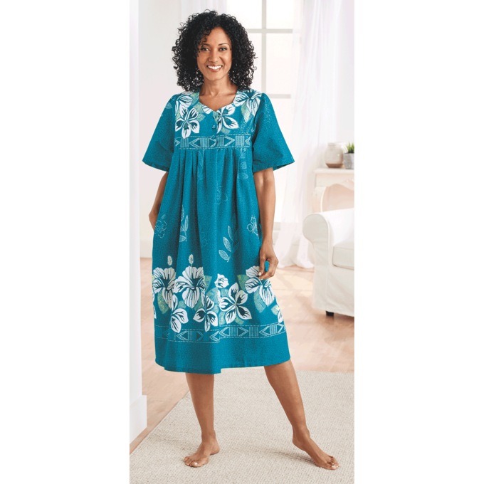 Border Print Patio Dress, , large