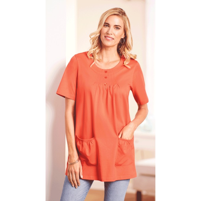 Knit Tunic with Patch Pockets, , large