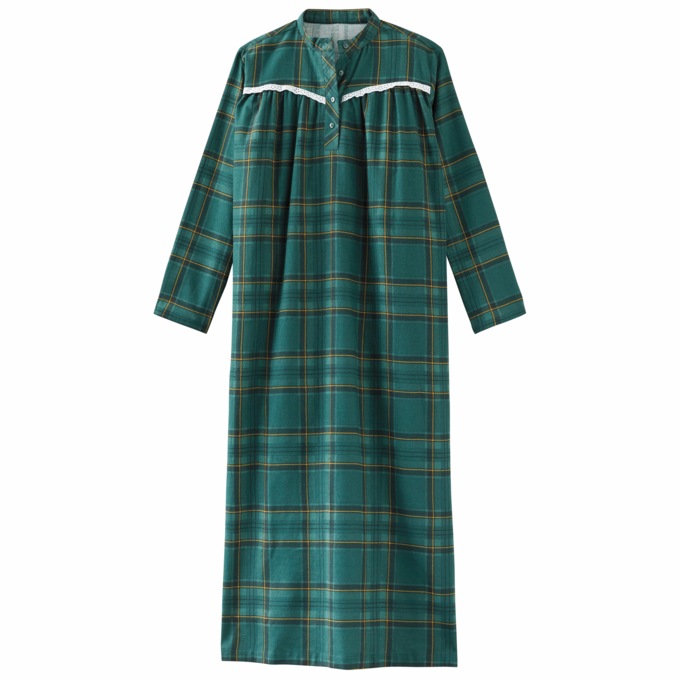 Flannel Duster, Green Plaid, large