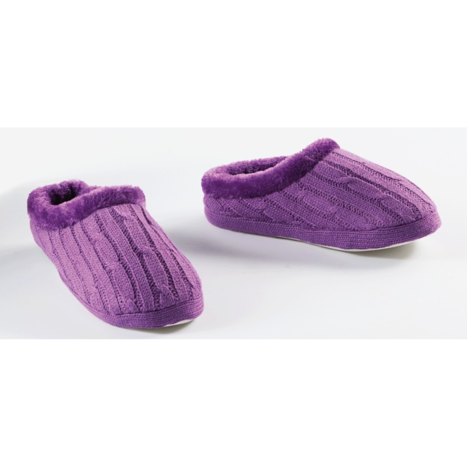 Cable-Knit Slipper, , large