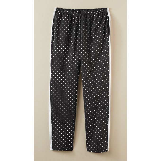 Henley Baseball Pants, Black White Dot, large