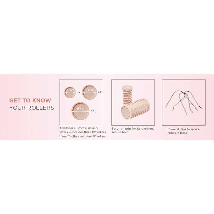 Conair 10-Piece Hot Rollers Set with Travel Bag, Pink, large