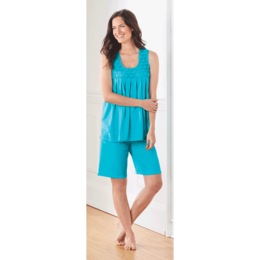 Sleeveless Knit Shorty Pajama, , large