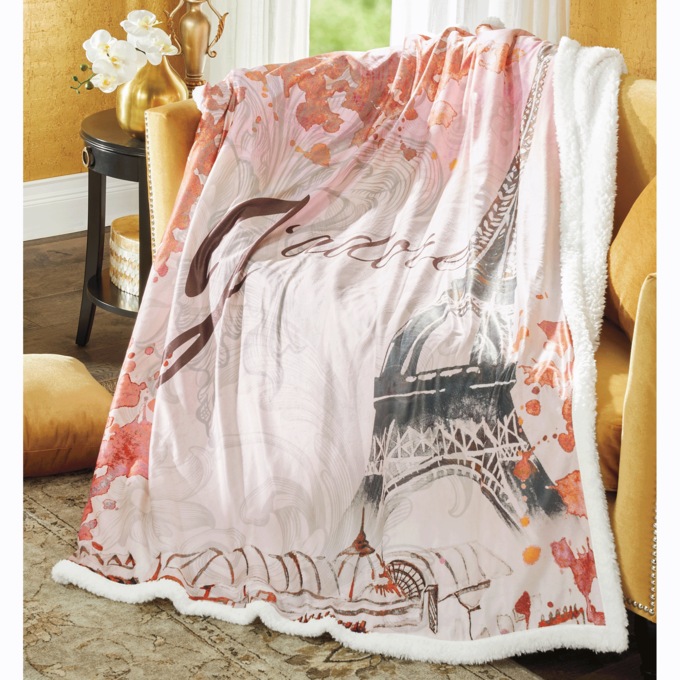 Novelty Sherpa Reversible Throw, , large