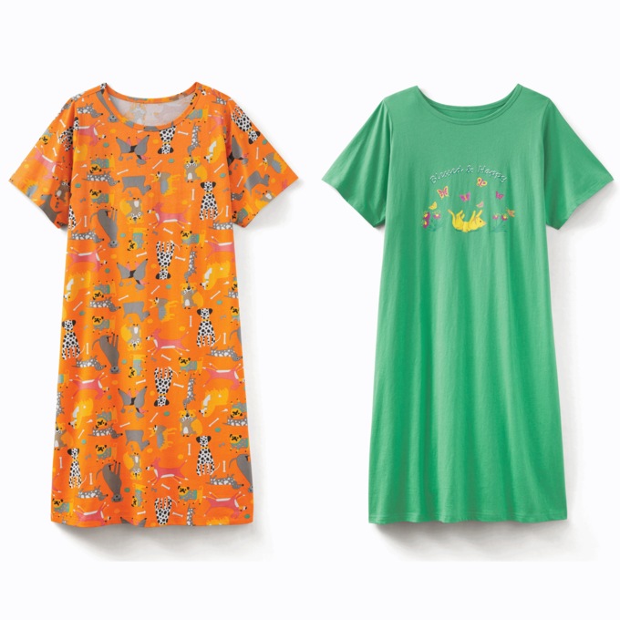 2-Pack Short-Sleeve Sleepshirts, , large