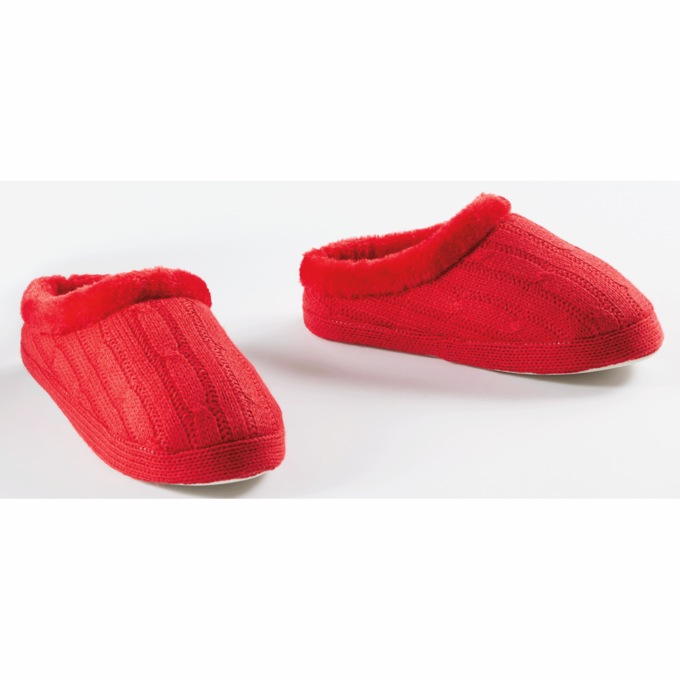 Cable-Knit Slipper, , large