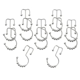 Set of 12 Double-Hook Shower Rings, , large