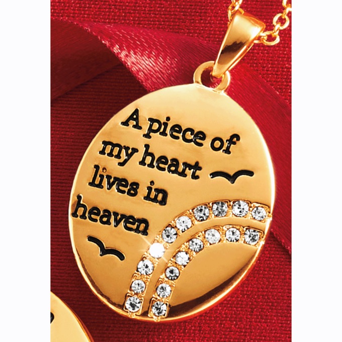 Goldtone Faith Round Pendant, , large