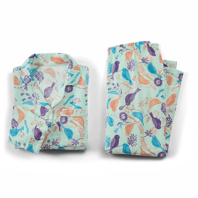 Cozee Corner Printed Flannel Pajamas, , large