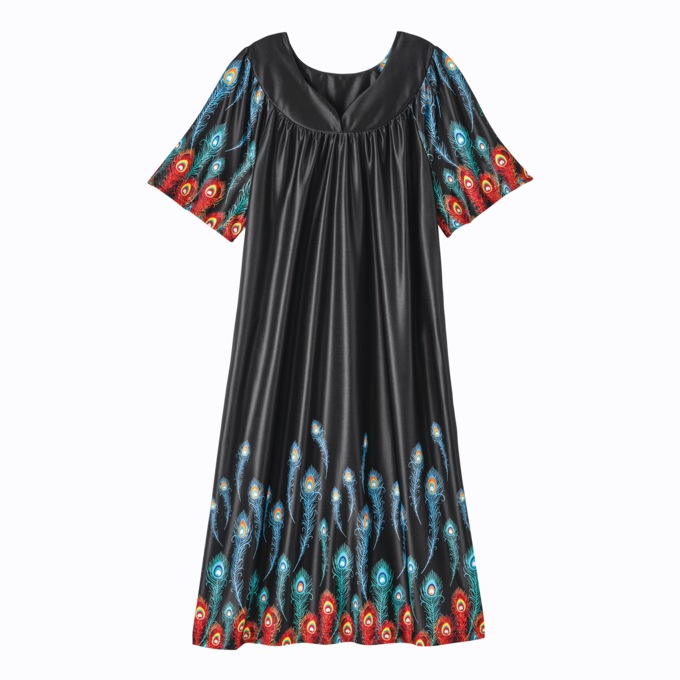 Sweetheart Neck Lounger, Peacock Feathers, large