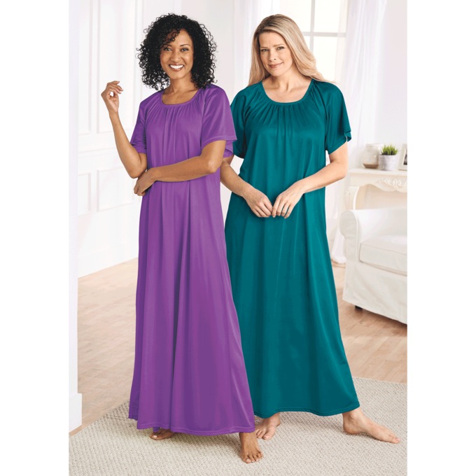 2-Pack Long Tricot Nightgowns, , large
