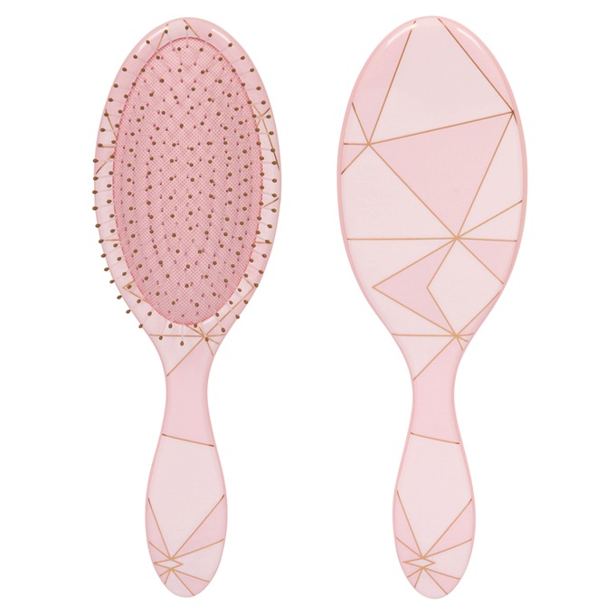 Wet-N-Dry Detangling Hairbrush, Pink Geometric, large