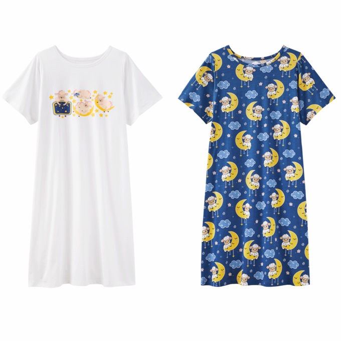 2-Pack Short-Sleeve Sleepshirts, , large