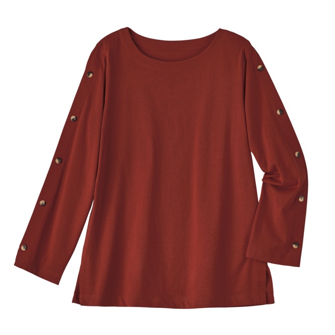 Button-Sleeve Top, , large