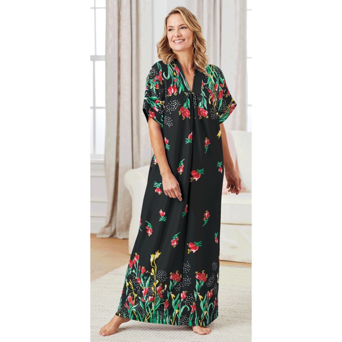 Trapunto Trim Caftan, , large