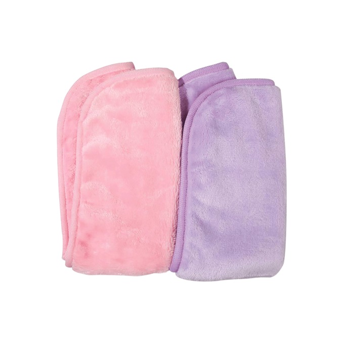 Set of 2 Microfiber Makeup Remover Cloths, Pink Purple, large