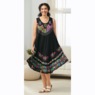 Sleeveless Umbrella Dress, Black Floral, large