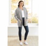 Snap-Front Cardigan, Heather Gray, large