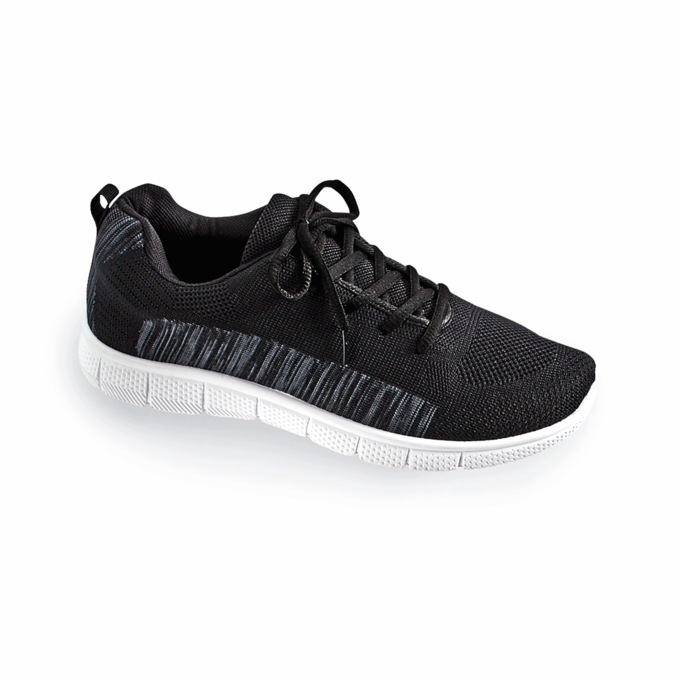 Men's Lightweight Knit Sneaker, Black, large