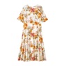 Short-Sleeve Floral Crinkle Dress, , large