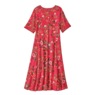 Short-Sleeve Floral Crinkle Dress, , large