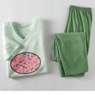 Screenprint Pajama Set, Fruity Green, large