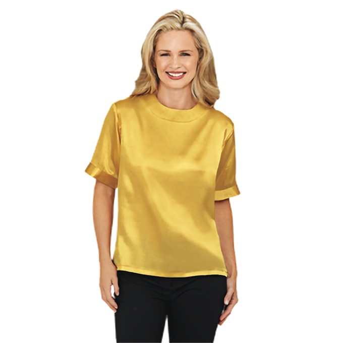 Satin Blouse, Gold, large