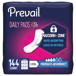 Prevail Incontinence Moderate Absorbency Pads, , large